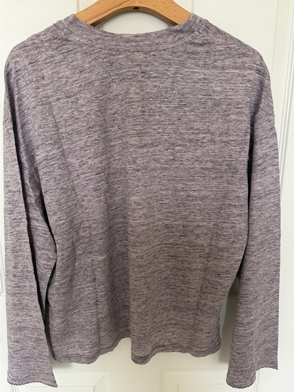 Aime Leon Dore Purple Crew Neck Linen Long Sleeves Tee Shirt - Size M - Picture 5 of 6